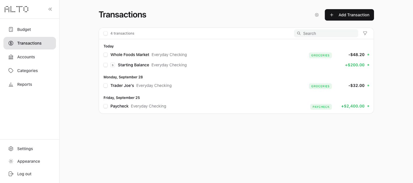 The same Whole Foods Market purchase now labeled Groceries on desktop.
